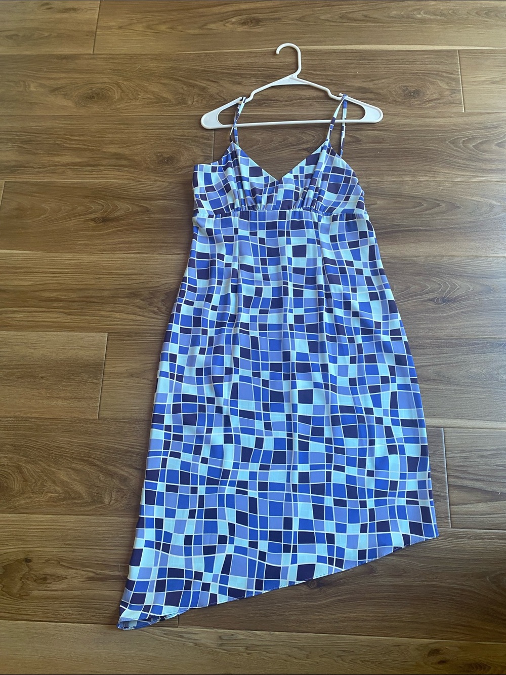 Esprit Blue Geometric Asymmetrical Slip Dress